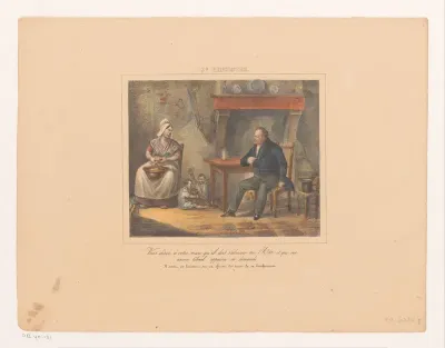 Koning Willem I sprekend met een boerin, 1829