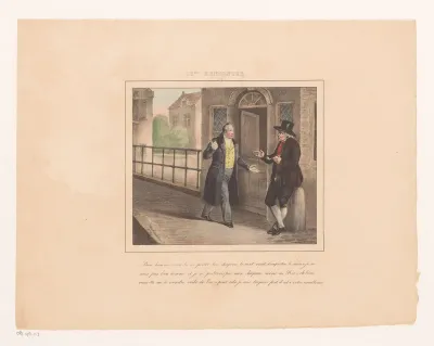 Koning Willem I vraagt een hoed te leen, 1829