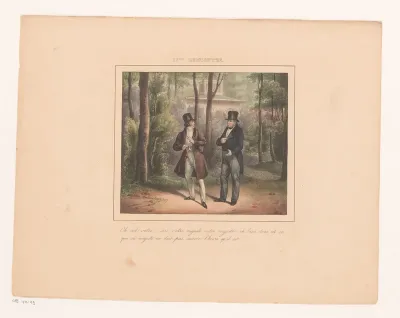 Koning Willem I vraagt een wandelaar de tijd, 1829