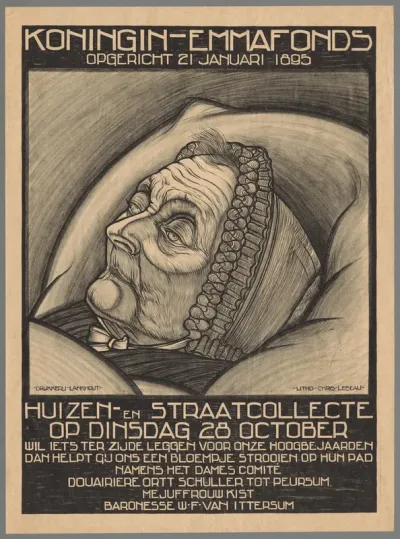 Koningin-Emmafonds opgericht 21 Januari 1895. Huizen- en straatcollecte op 18 October (...)