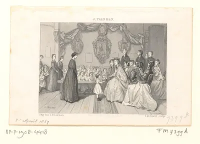 Koningin Sophia bezoekt de Bewaarschool Sophia te Amsterdam, 1867