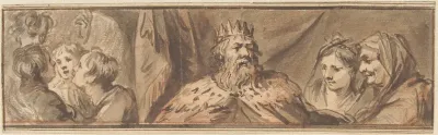 Koningsfiguur en de jongelingen in de oven