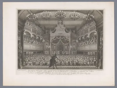 Koninklijke loge in de schouwburg aan de Keizersgracht te Amsterdam, 1768