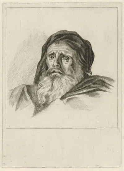 Kop van een man met baard