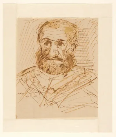 Kop van een man met baard