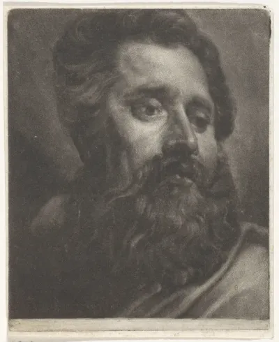 Kop van een man met een baard