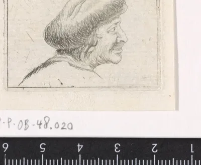 Kop van een man, naar rechts