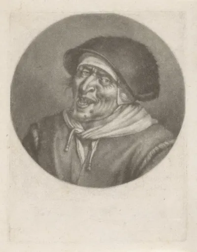 Kop van een zingende man