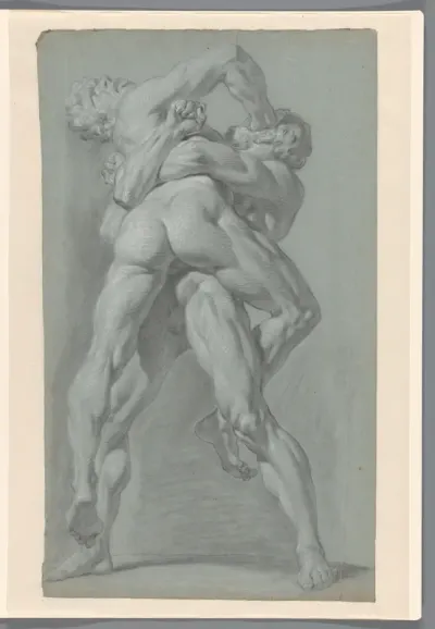 Kopie naar een beeldengroep van Hercules en Antaeus