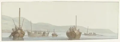 Koraalvissers bij de stad Scilla