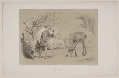 Korset, pag. 299, illustration til Christian Winthers "Hjortens Flugt"