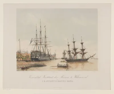 Korvet Z.M. Urania en linieschip Z.M. Kortenaert