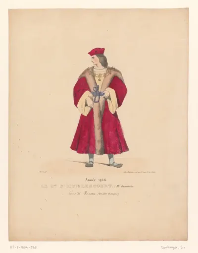 Kostuum van baron d'Hymbercourt uit het drama Louis XI à Péronne