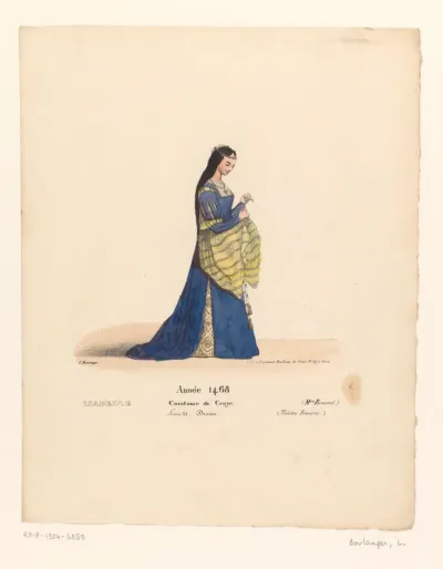 Kostuum van de gravin Isabelle de Croye uit het drama Louis XI à Péronne
