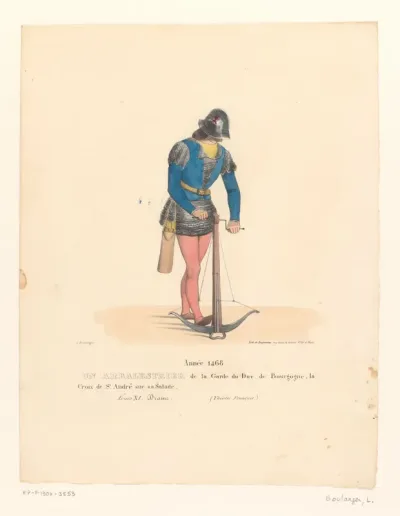 Kostuum van een kruisboogschutter van de hertog van Bourgondië uit het drama Louis XI à Péronne