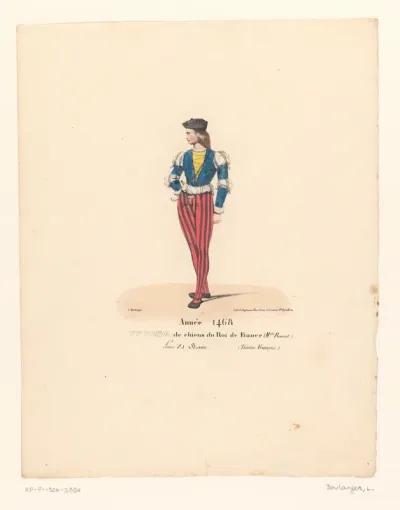 Kostuum van een page van de Franse koning uit het drama Louis XI à Péronne