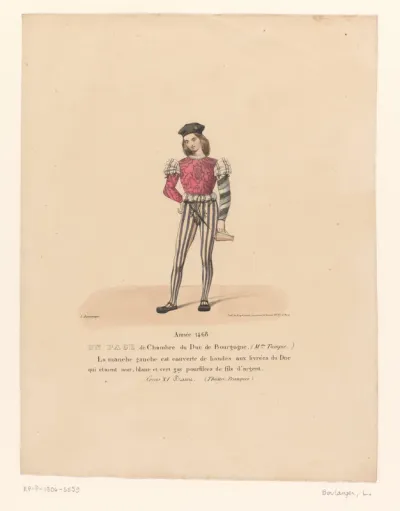 Kostuum van een page van de hertog van Bourgondië uit het drama Louis XI à Péronne