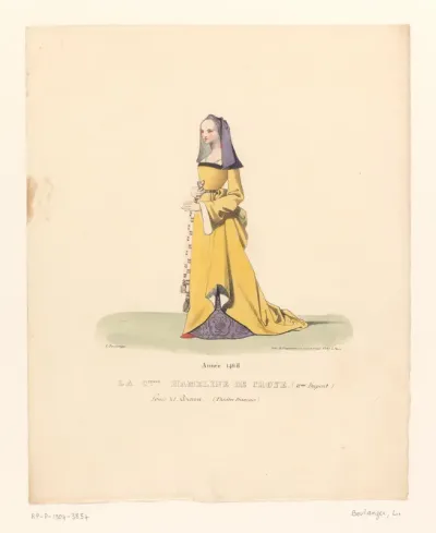 Kostuum van gravin Hameline de Croye uit het drama Louis XI à Péronne