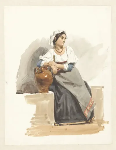 Kostuumstudie van een Italiaans meisje