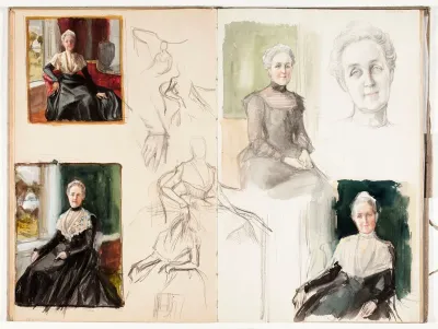 Kreivitär Elisabeth Wachtmeister, luonnoksia 1901