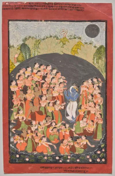 Krishna and the Gopis Gather for Rasamandala