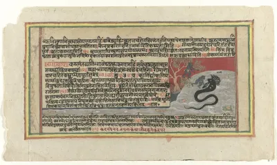 Krishna bestrijdt de slang Kaliya