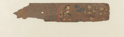 Krishna temidden van vier dansende dames