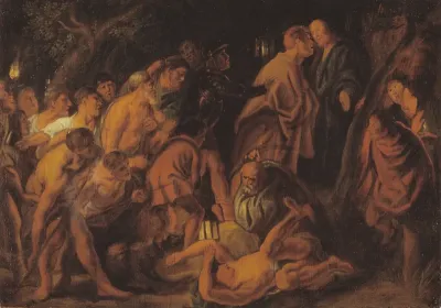 Kristus forrådes og pågribes i Getsemane