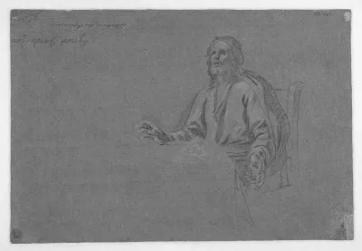 Kristus siddende ved at bord