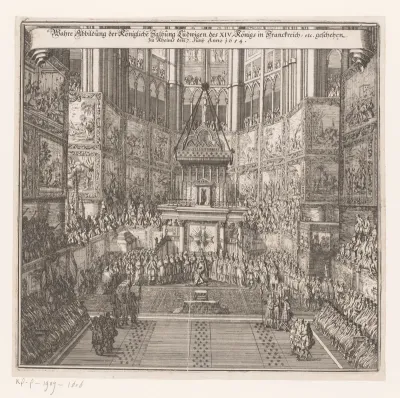 Kroning van Lodewijk XIV in de kathedraal van Reims