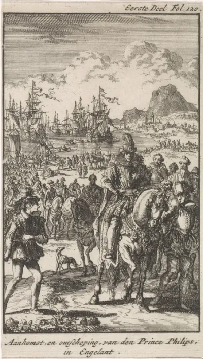 Kroonprins Filips landt in Engeland, 1554