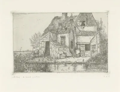 Krotwoning aan een beek
