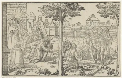 Kruisdraging van Christus en Christus wordt ontkleed