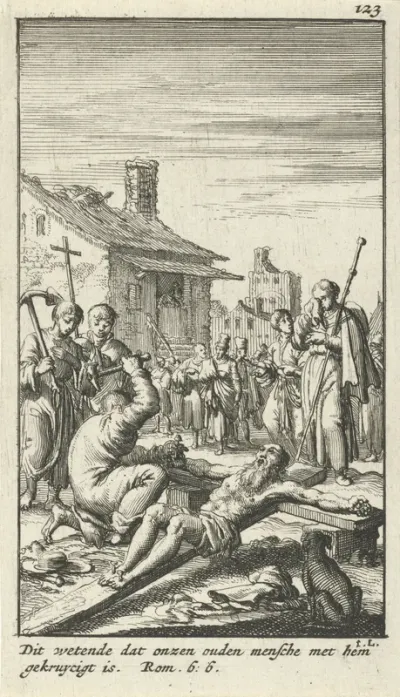 Kruisiging van een bejaard man