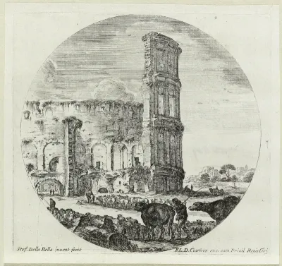Kuddes koeien en schapen voor het Colosseum