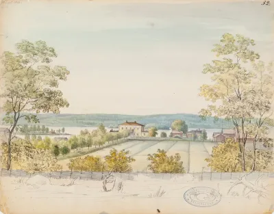 Kulju Manor, sketch for illustration in Finland Depicted in Drawings