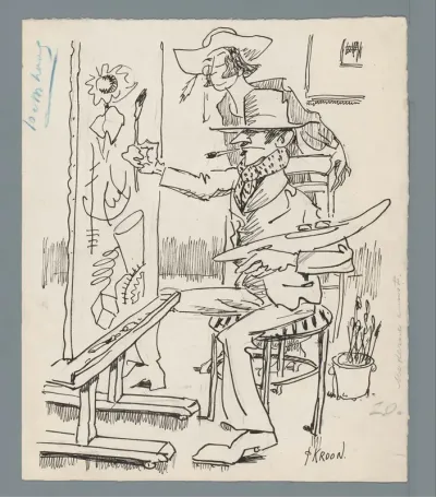 Kunstenaar in zijn atelier
