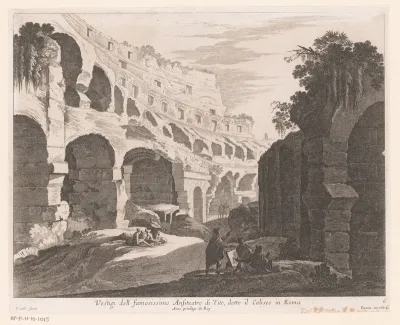 Kunstenaars aan het werk in het Colosseum