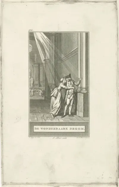 Kussend paar in een kerk