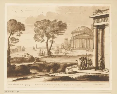 Kustgezicht met Aeneas te Delos