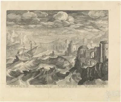 Kustlandschap met een haven