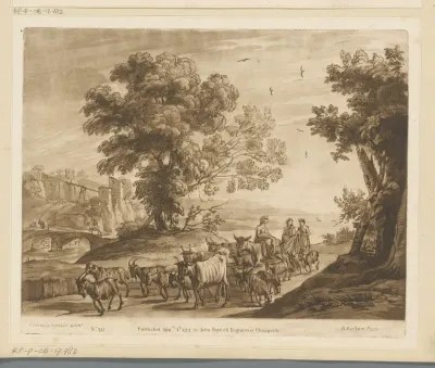 Kustlandschap met herders en vee