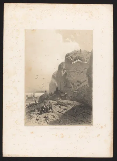 Kustlandschap met kliffen en vissersdorp
