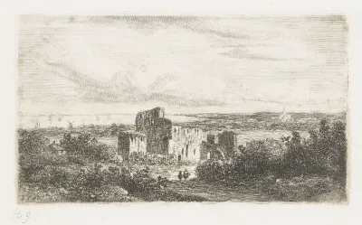 Kustlandschap met ruïne