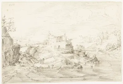 Kustlandschap met ruïnes