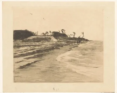 Kustlijn van de Zuiderzee in Valkeveen