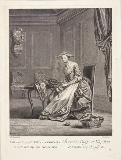Kvinde fra Firenze (Florentine Coeffée en Papillon et tenant une Chauffrette)
