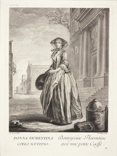Kvinde fra Firenze med et lille slør (Bourgeoise Florentine avec une petite Coëffe)