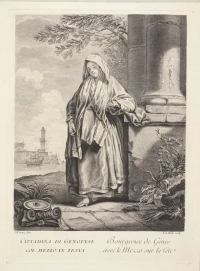 Kvinde fra Genova (Bourgeoise de Gênes avec le Mezzo sur la tête)