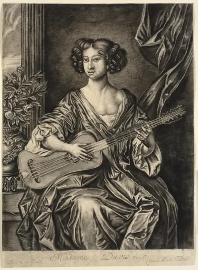 Kvinde med guitar. "Madame Davis" efter Sir Peter Lely's portræt af Mary Davies fra 1674